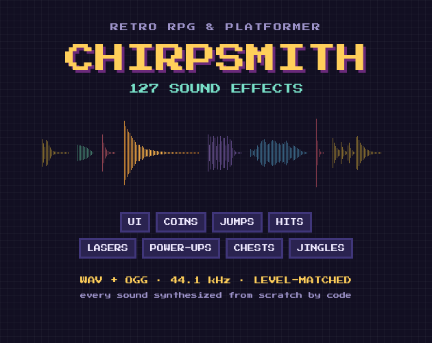 Chirpsmith cover: retro sound effect pack.